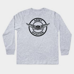 Army Aviator Wings Patch (subdued) Kids Long Sleeve T-Shirt